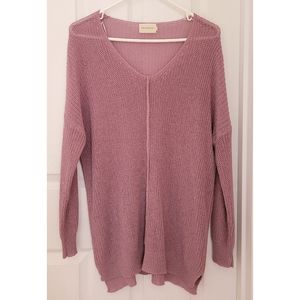 Dreamers Dusty Pink Boho Sweater Tunic Top Small